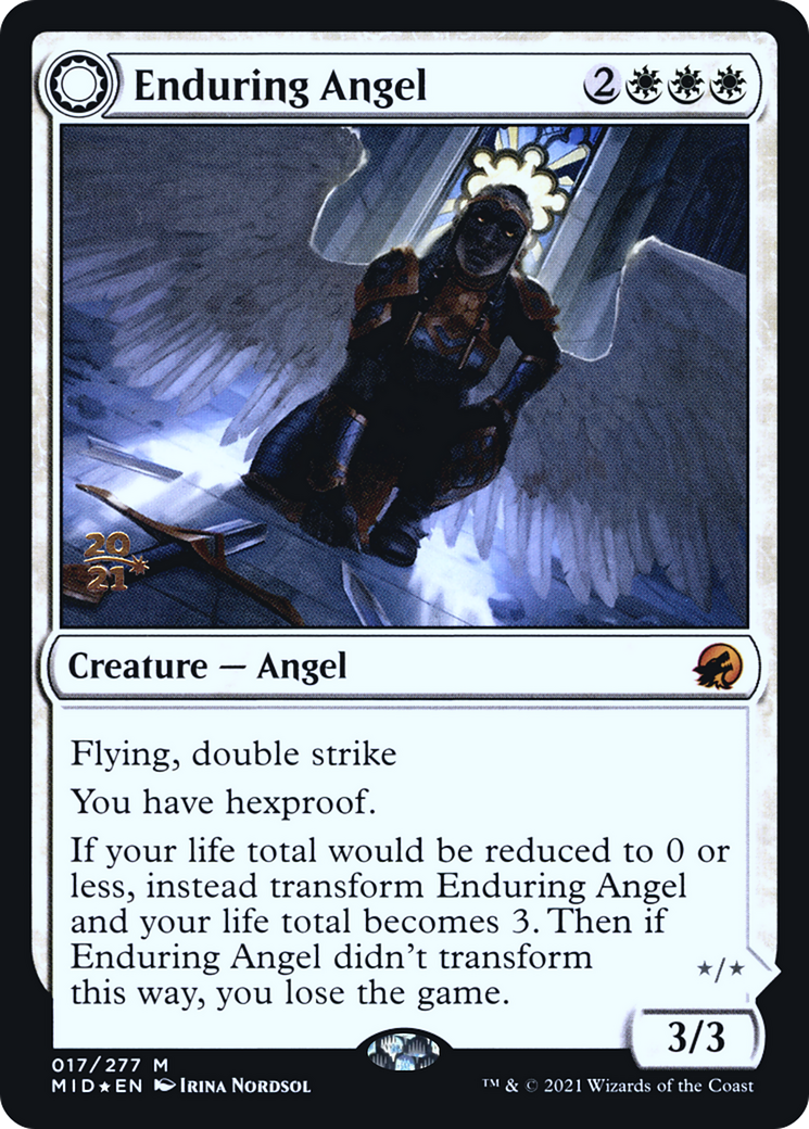 Image of Enduring Angel (PRE-017) - Innistrad: Midnight Hunt Promos: (Double Faced Transform) Foil
