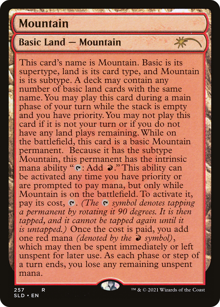 Image of Mountain (257) (Full-Text Lands) (SLD-257) - Secret Lair Drop Foil