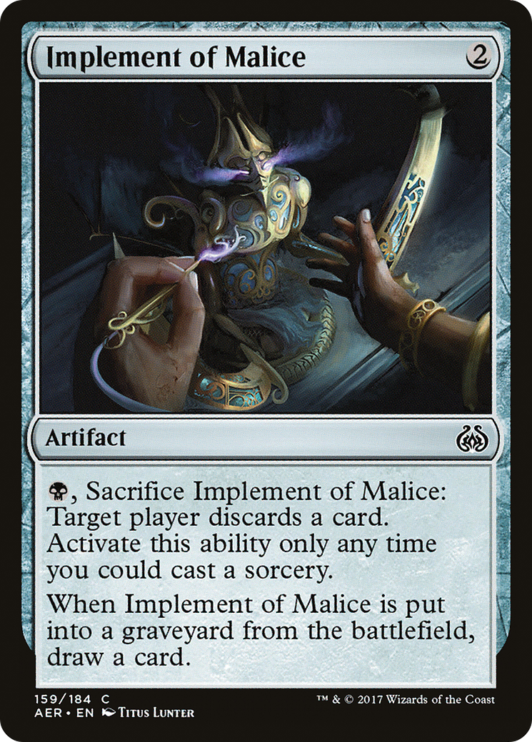 Image of Implement of Malice (AER-159) - Aether Revolt Foil