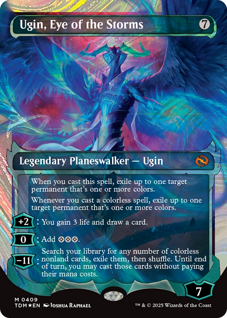 Image of Ugin, Eye of the Storms (Showcase) (Halo Foil) (TDM-409) - Tarkir: Dragonstorm: (Showcase) (Borderless) Foil