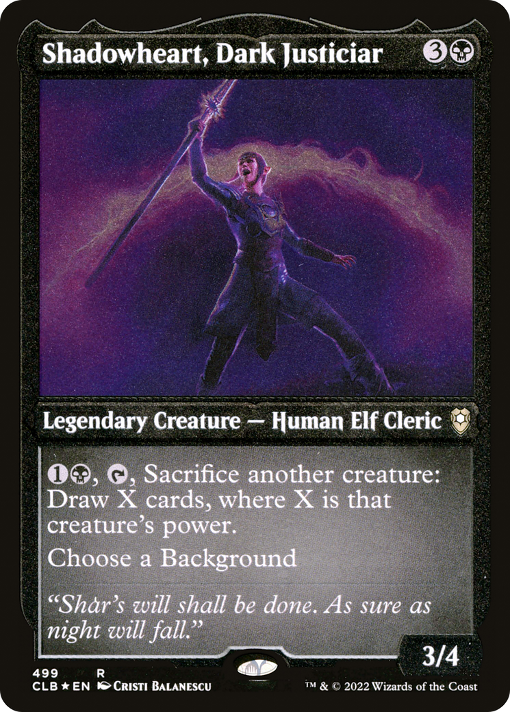 Image of Shadowheart, Dark Justiciar (CLB-499) - Commander Legends: Battle for Baldur's Gate Etched Foil