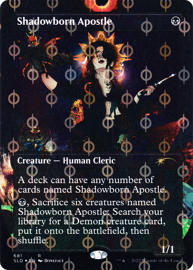 Image of Shadowborn Apostle (681) (Step-and-Compleat Foil) (SLD-681) - Secret Lair Drop (Borderless) Foil