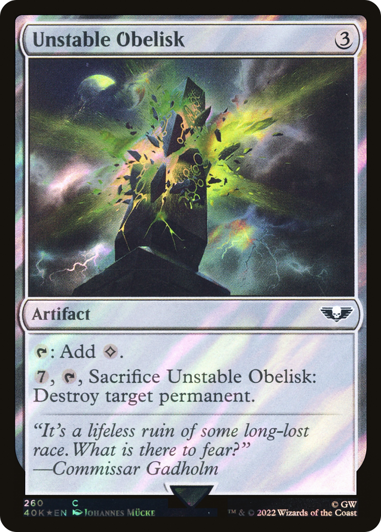 Image of Unstable Obelisk (Surge Foil) (40K-260) - Warhammer 40,000 Commander Foil