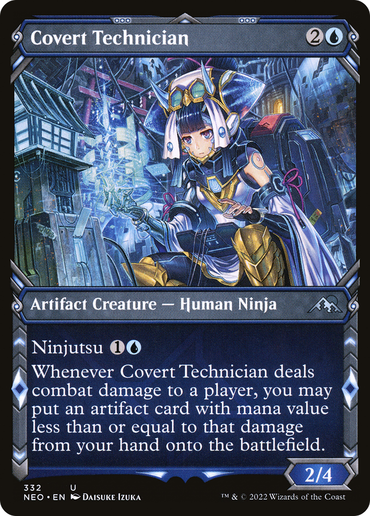 Image of Covert Technician (Showcase) (NEO-332) - Kamigawa: Neon Dynasty: (Showcase) Foil