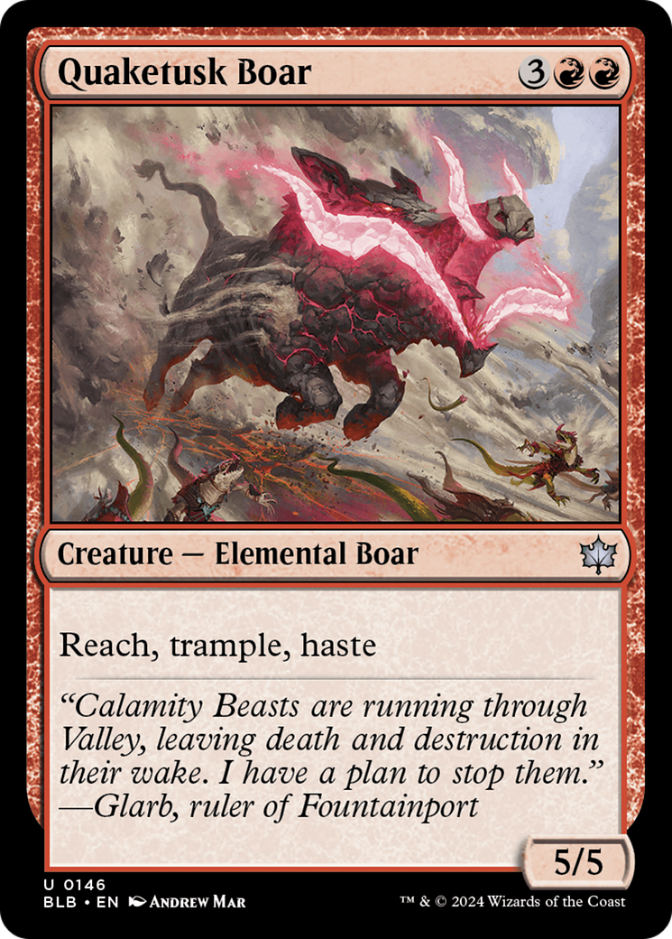 Image of Quaketusk Boar (BLB-146) - Bloomburrow Foil