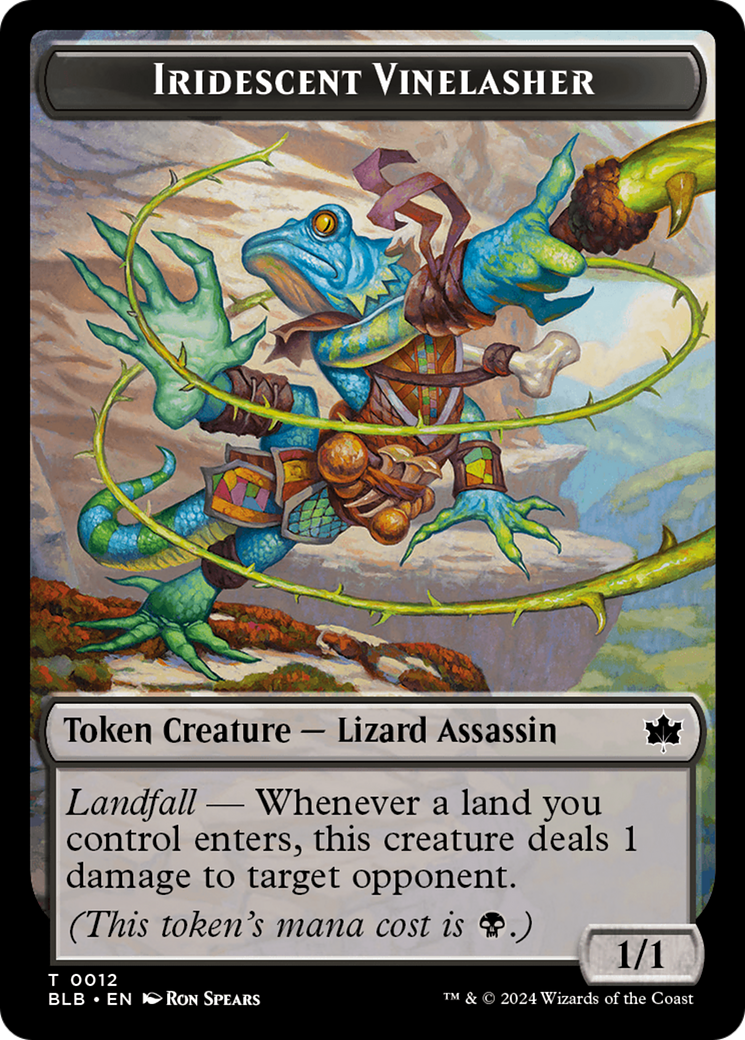 Image of Iridescent Vinelasher Token (BLB-012) - Bloomburrow Tokens