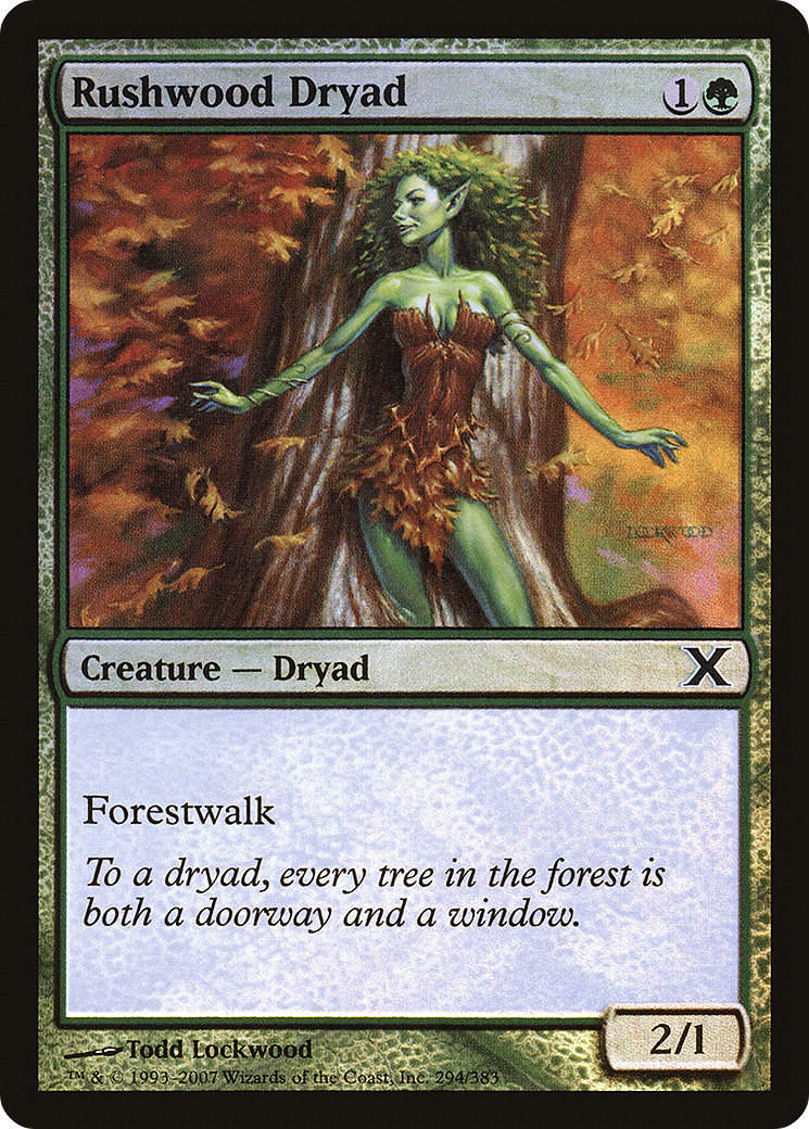 Image of Rushwood Dryad (10E-294★) - Tenth Edition Foil