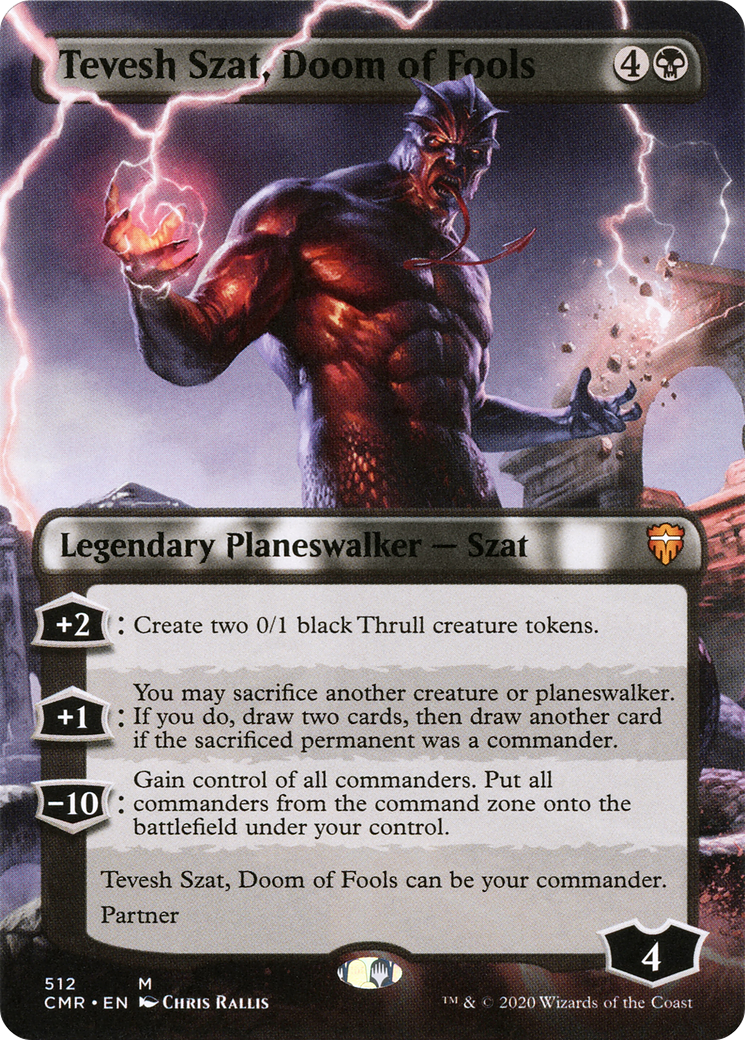 Image of Tevesh Szat, Doom of Fools (Borderless) (CMR-512) - Commander Legends (Borderless) Foil