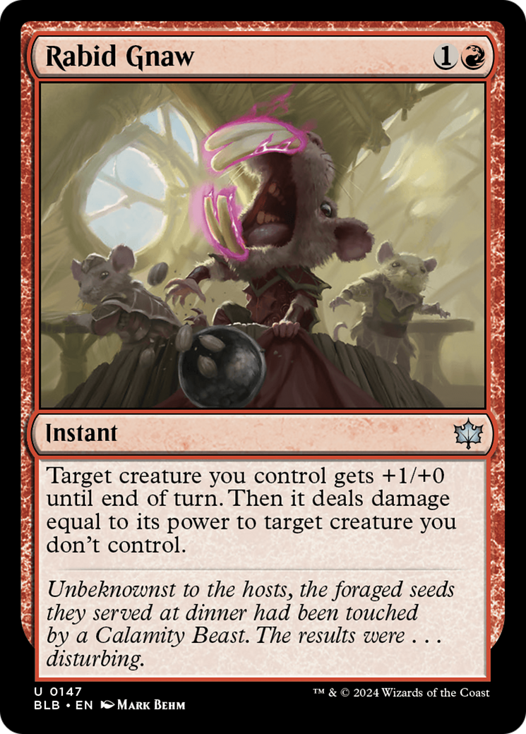 Image of Rabid Gnaw (BLB-147) - Bloomburrow Foil