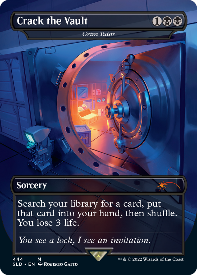 Image of Crack the Vault - Grim Tutor (SLD-444) - Secret Lair Drop / Crack the Vault (Borderless) Foil