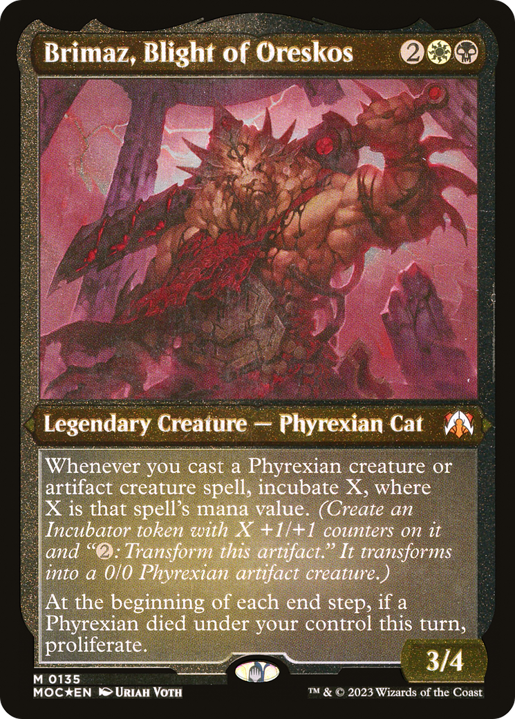 Image of Brimaz, Blight of Oreskos (MOC-135) - March of the Machine Commander Etched Foil
