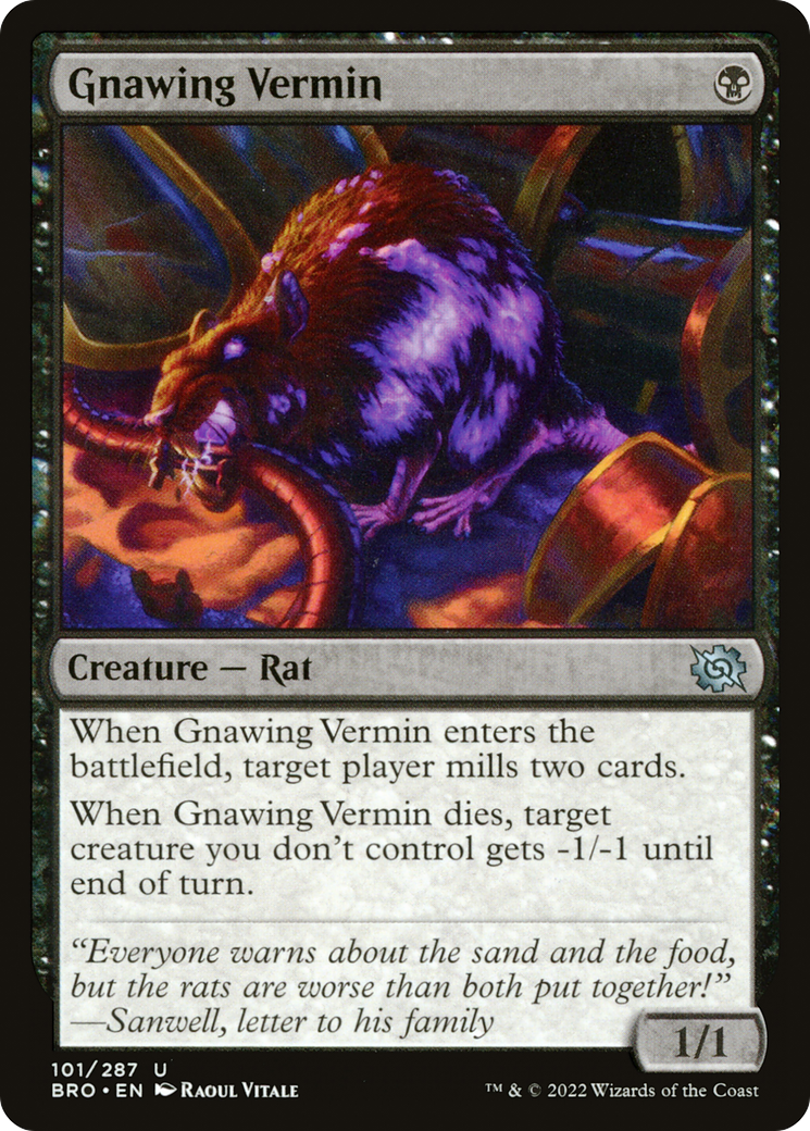 Image of Gnawing Vermin (BRO-101) - The Brothers' War Foil