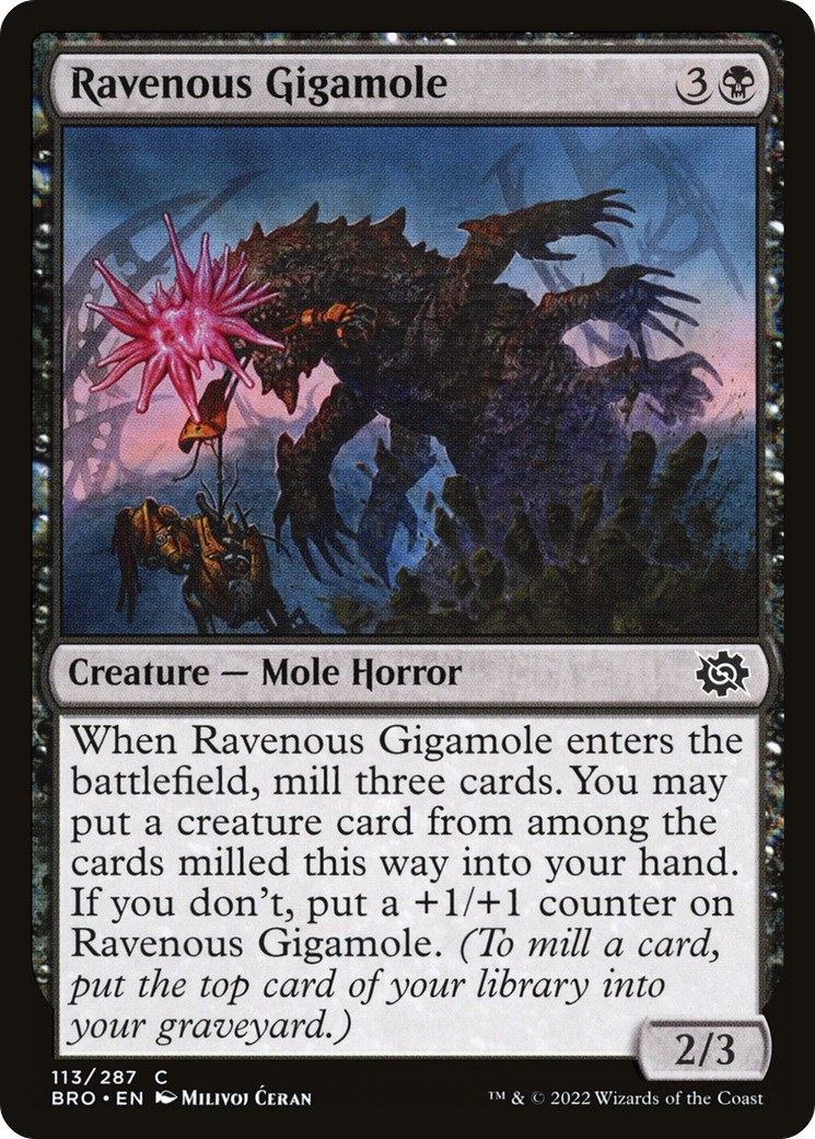 Image of Ravenous Gigamole (BRO-113) - The Brothers' War Foil