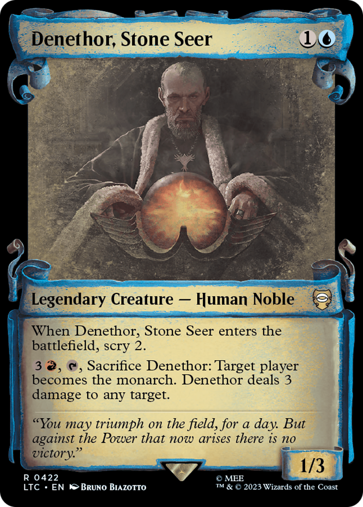 Image of Denethor, Stone Seer (Showcase Scrolls) (LTC-422) - Tales of Middle-earth Commander: (Showcase) Foil