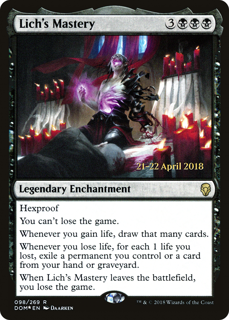 Image of Lich's Mastery (PRE-098) - Dominaria Promos Foil