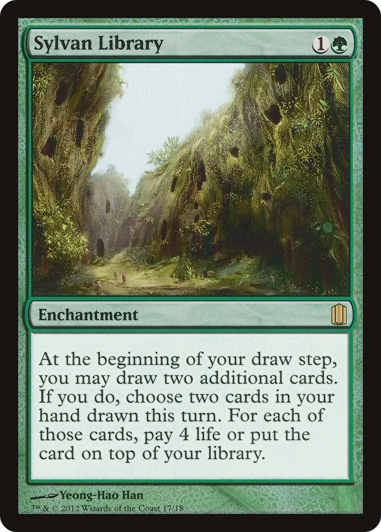 Image of Sylvan Library (CM1-017) - Commander's Arsenal Foil