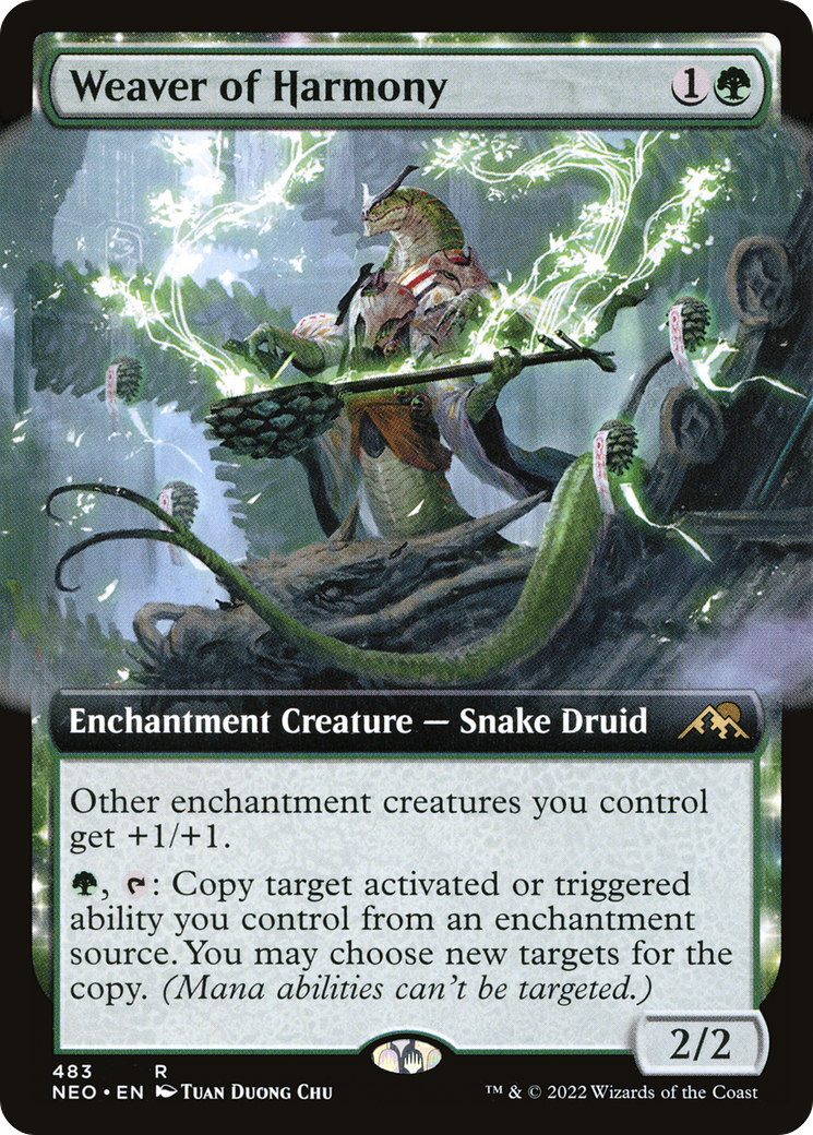 Image of Weaver of Harmony (Extended Art) (NEO-483) - Kamigawa: Neon Dynasty: (Extended Art, enchantment)