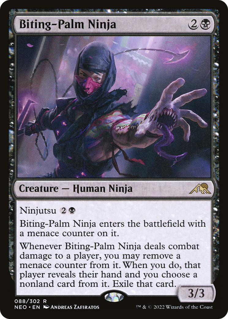 Image of Biting-Palm Ninja (NEO-088) - Kamigawa: Neon Dynasty Foil