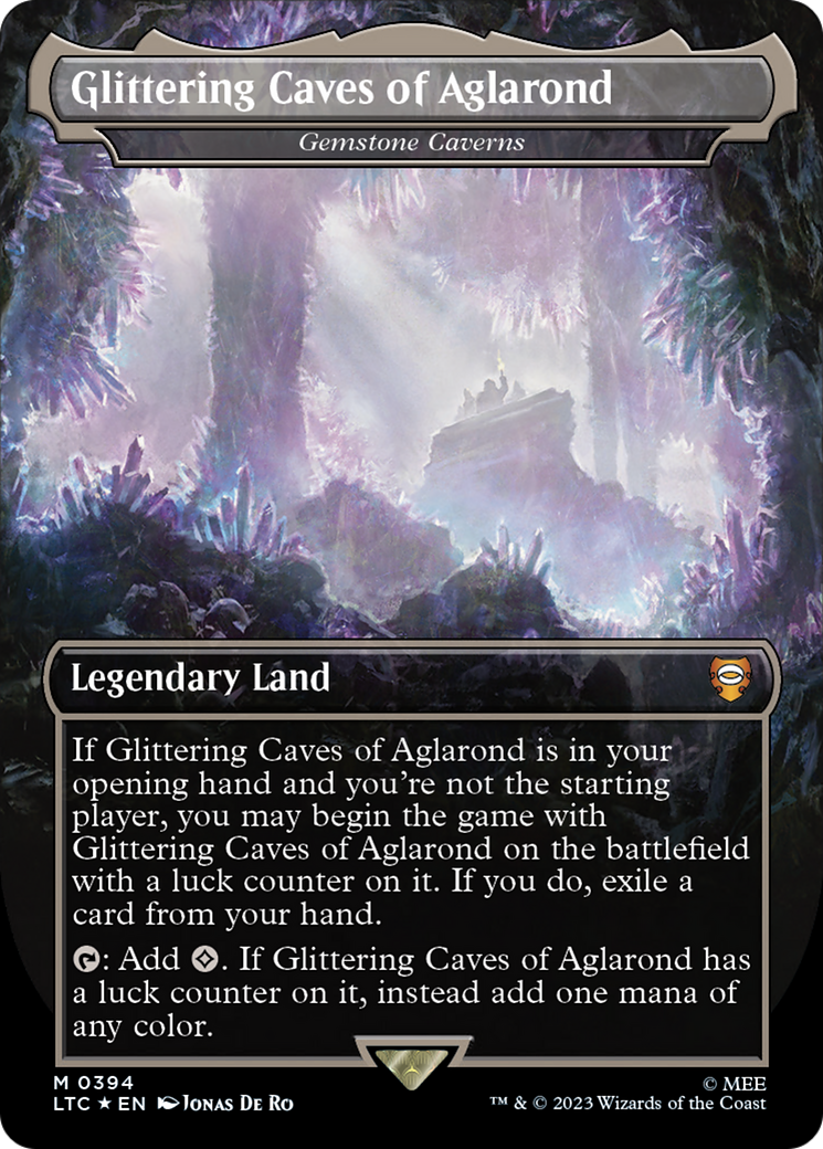 Image of Glittering Caves of Aglarond - Gemstone Caverns (Surge Foil) (LTC-394) - Tales of Middle-earth Commander / Glittering Caves of Aglarond (Borderless) Foil