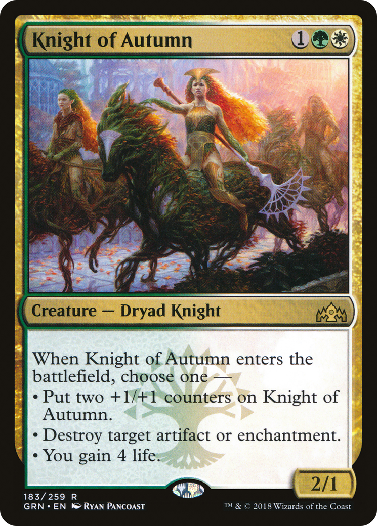 Image of Knight of Autumn (GRN-183) - Guilds of Ravnica Foil