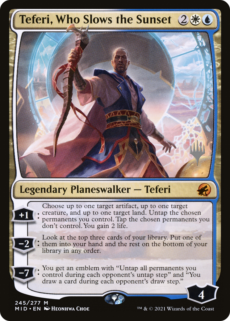 Image of Teferi, Who Slows the Sunset (PPMID-245) - Innistrad: Midnight Hunt Promos Foil