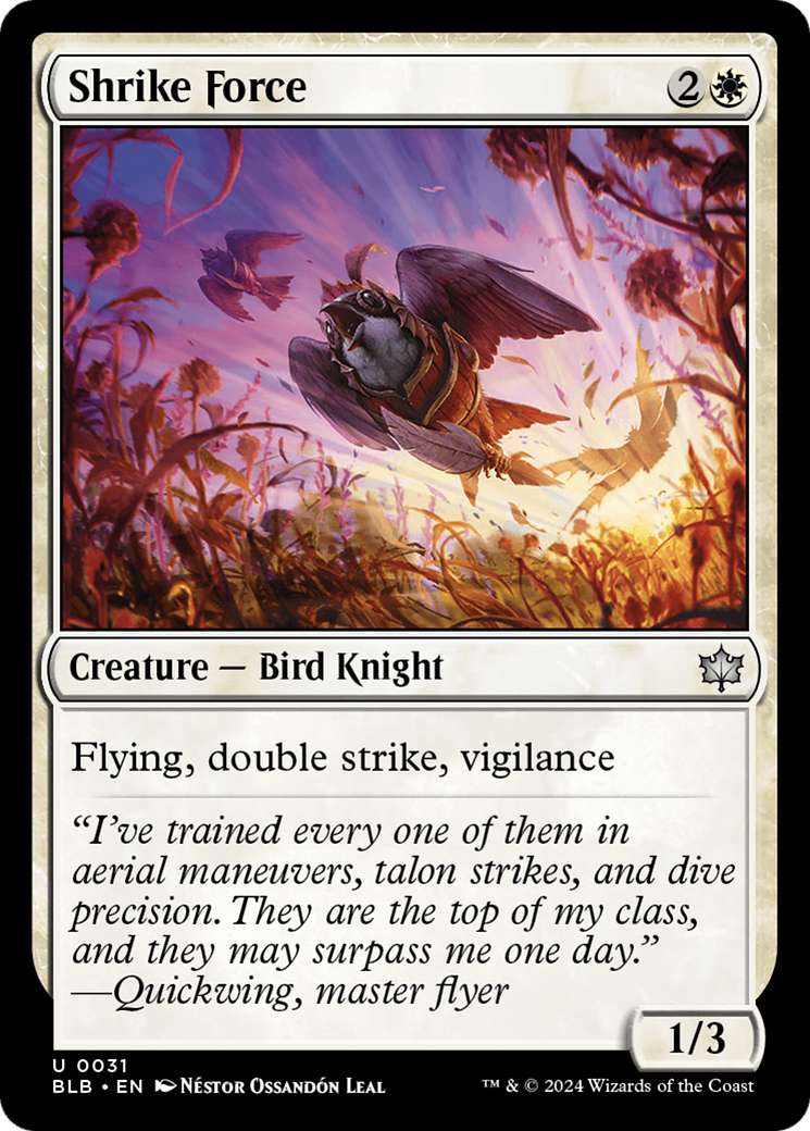 Image of Shrike Force (BLB-031) - Bloomburrow Foil
