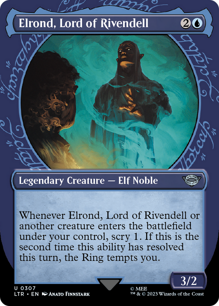 Image of Elrond, Lord of Rivendell (Showcase) (LTR-307) - The Lord of the Rings: Tales of Middle-earth: (Showcase) (Borderless) Foil