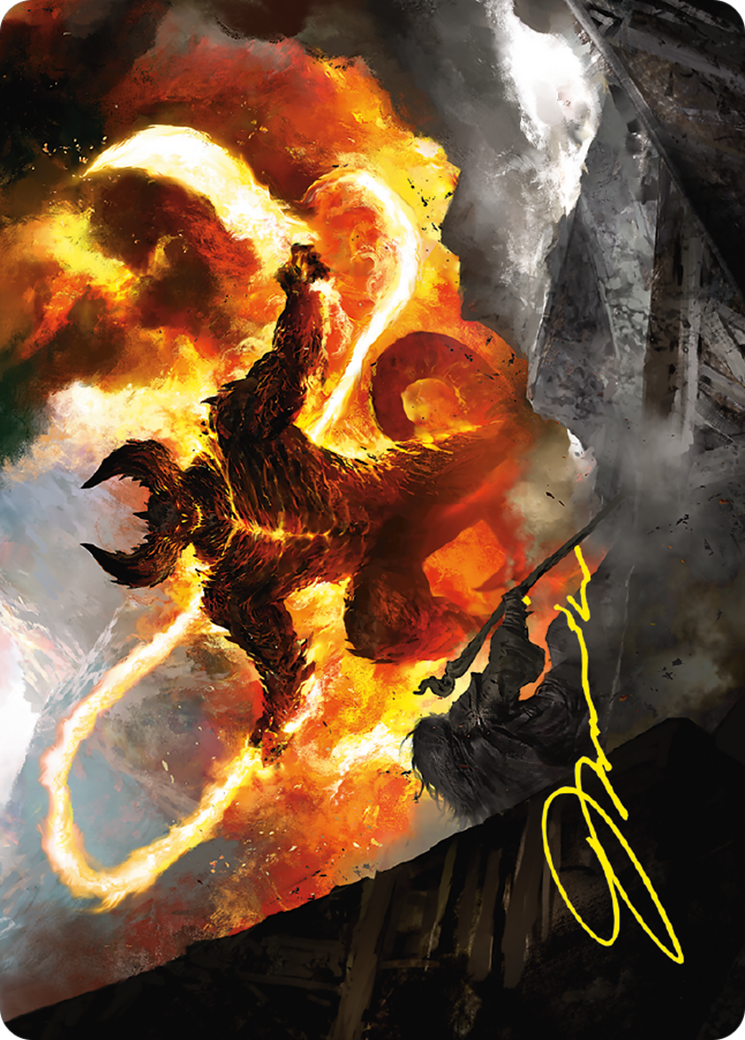 Image of The Balrog, Flame of Udun Art Card (ASLTR-036) - Tales of Middle-earth Art Series (Borderless)
