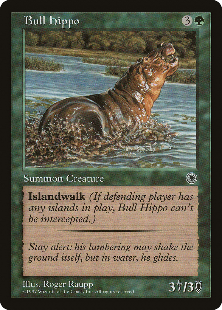 Image of Bull Hippo (Flavor Text) (POR-) - Portal