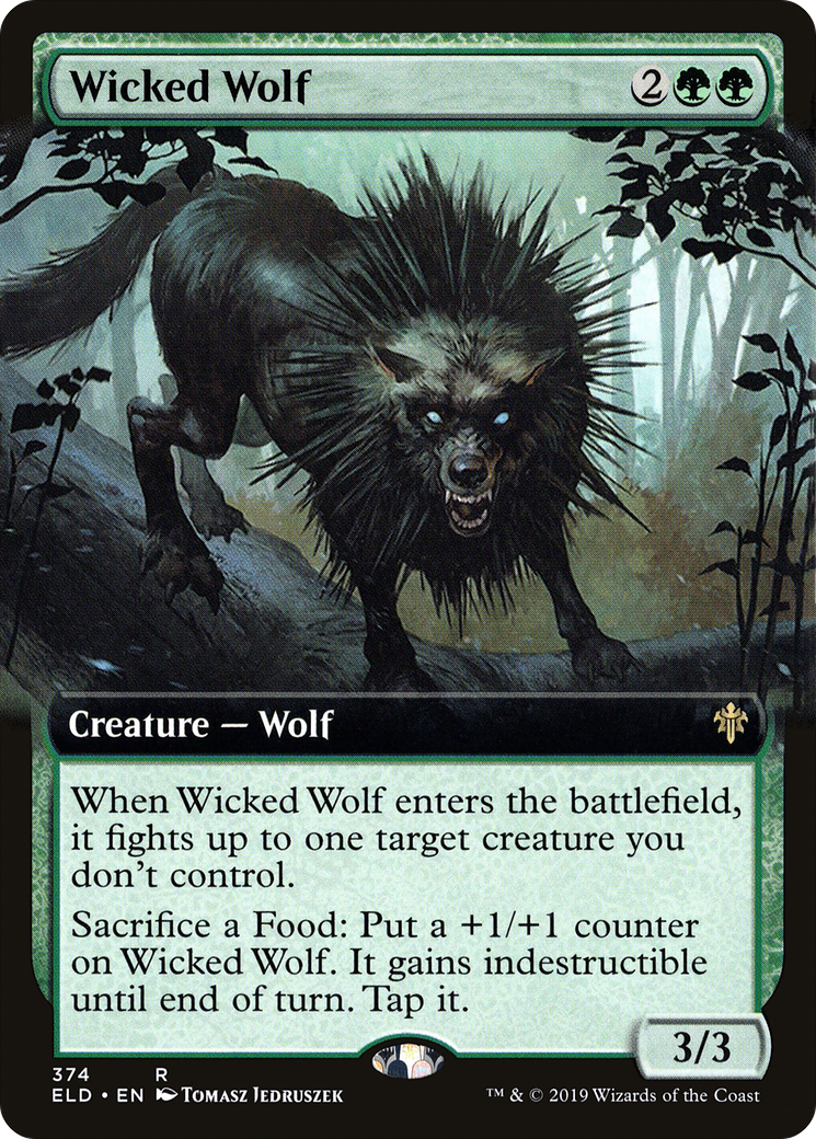 Image of Wicked Wolf (Extended Art) (ELD-374) - Throne of Eldraine: (Extended Art) Foil