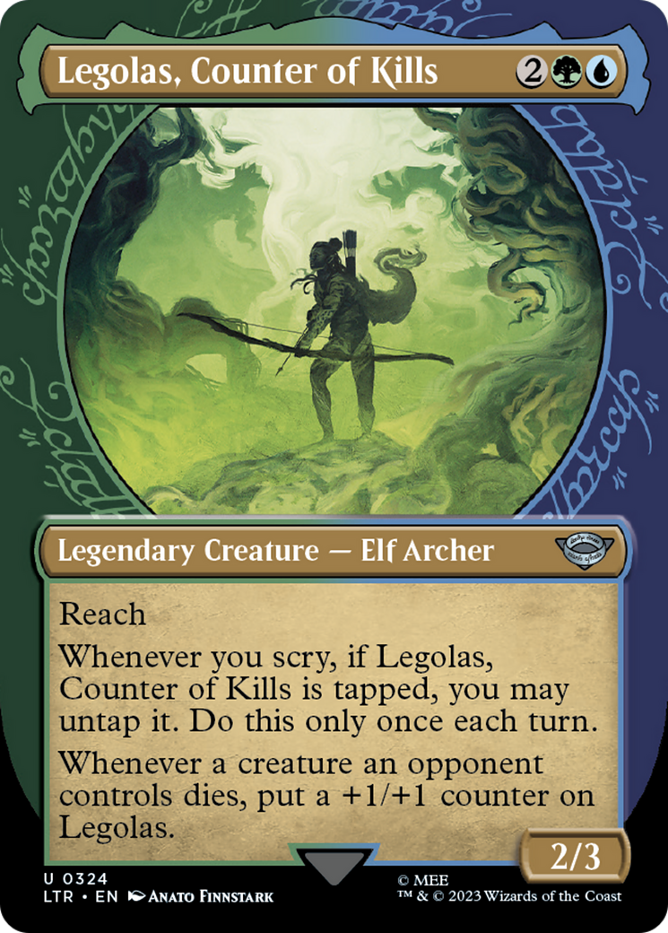 Image of Legolas, Counter of Kills (Showcase) (LTR-324) - The Lord of the Rings: Tales of Middle-earth: (Showcase) (Borderless) Foil