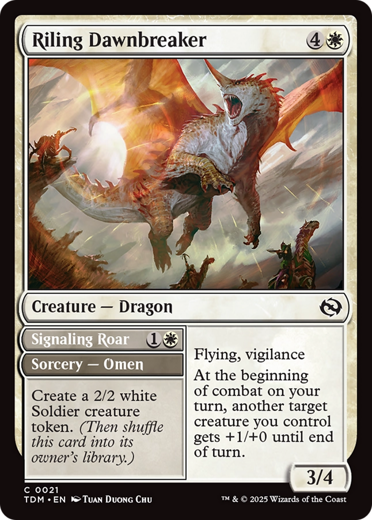 Image of Riling Dawnbreaker (TDM-021) - Tarkir: Dragonstorm Foil