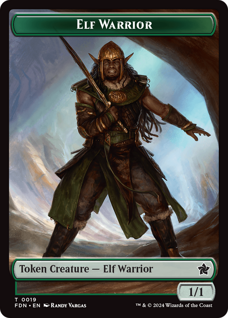 Image of Elf Warrior (TFDN-019) - Foundations Tokens Foil