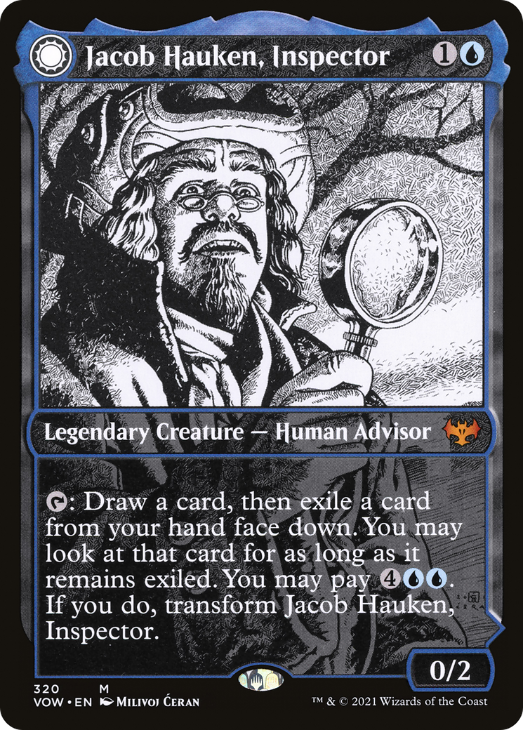 Image of Jacob Hauken, Inspector (Showcase) (VOW-320) - Innistrad: Crimson Vow: (Showcase, Double Faced Transform) Foil