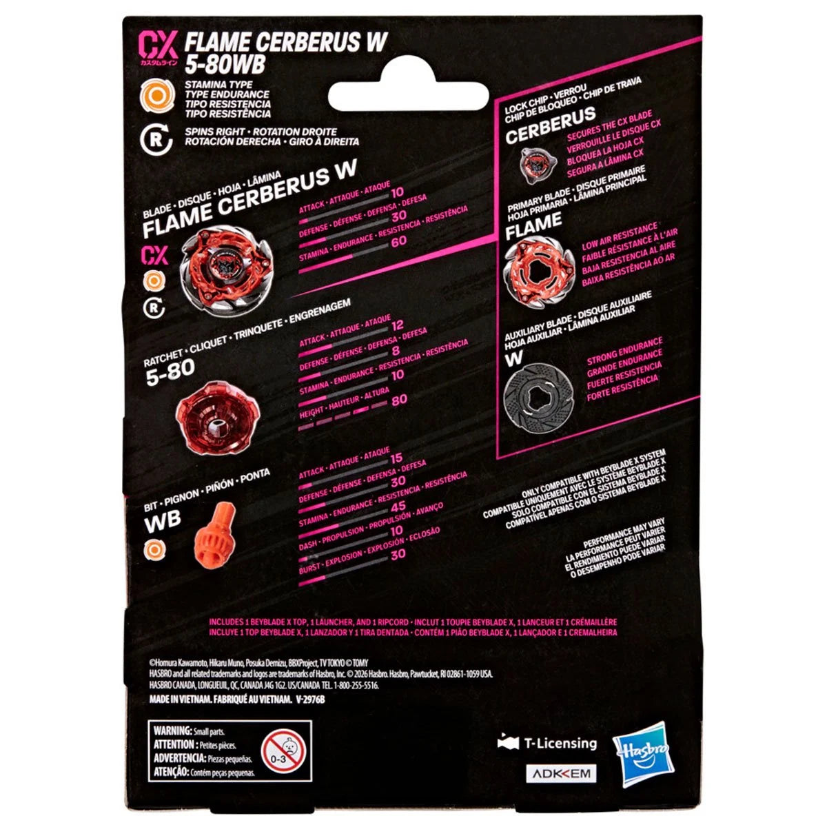 Image of Beyblade X Flame Cerberus W 5-80WB CX Starter Pack Set