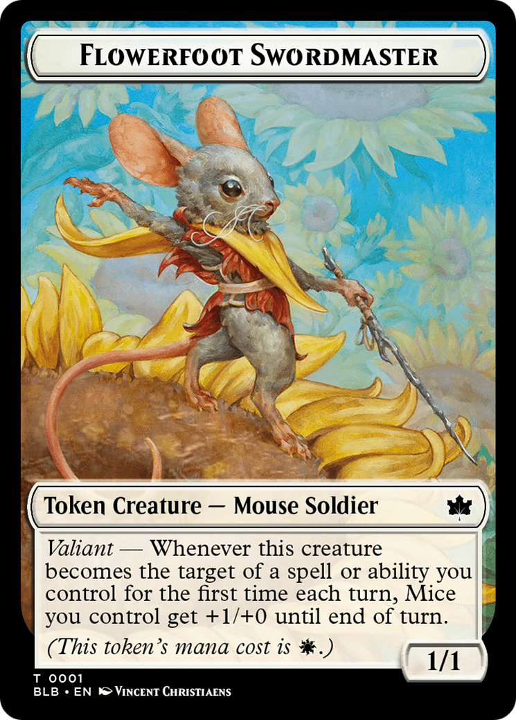 Image of Flowerfoot Swordmaster Token (BLB-001) - Bloomburrow Tokens