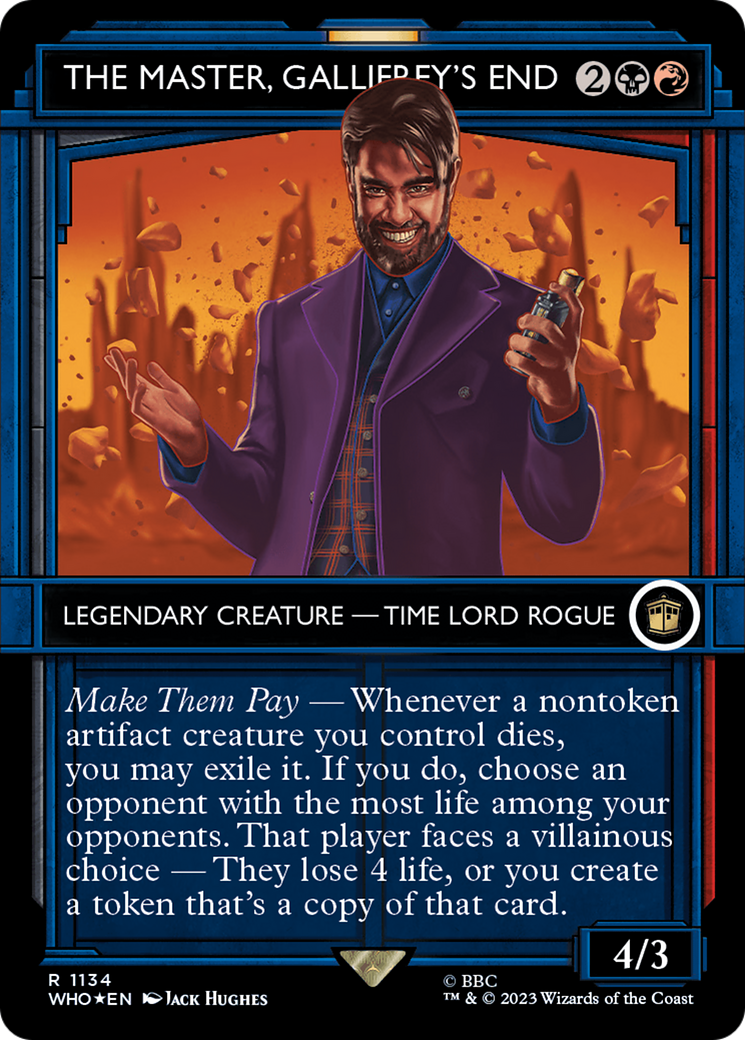 Image of The Master, Gallifrey's End (Showcase) (Surge Foil) (WHO-1134) - Doctor Who: (Showcase) (Borderless) Foil