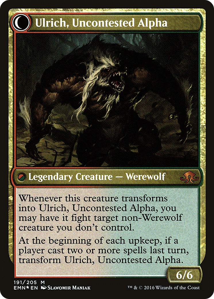 Image of Ulrich of the Krallenhorde (PRE-191) - Eldritch Moon Promos: (Double Faced Transform) Foil