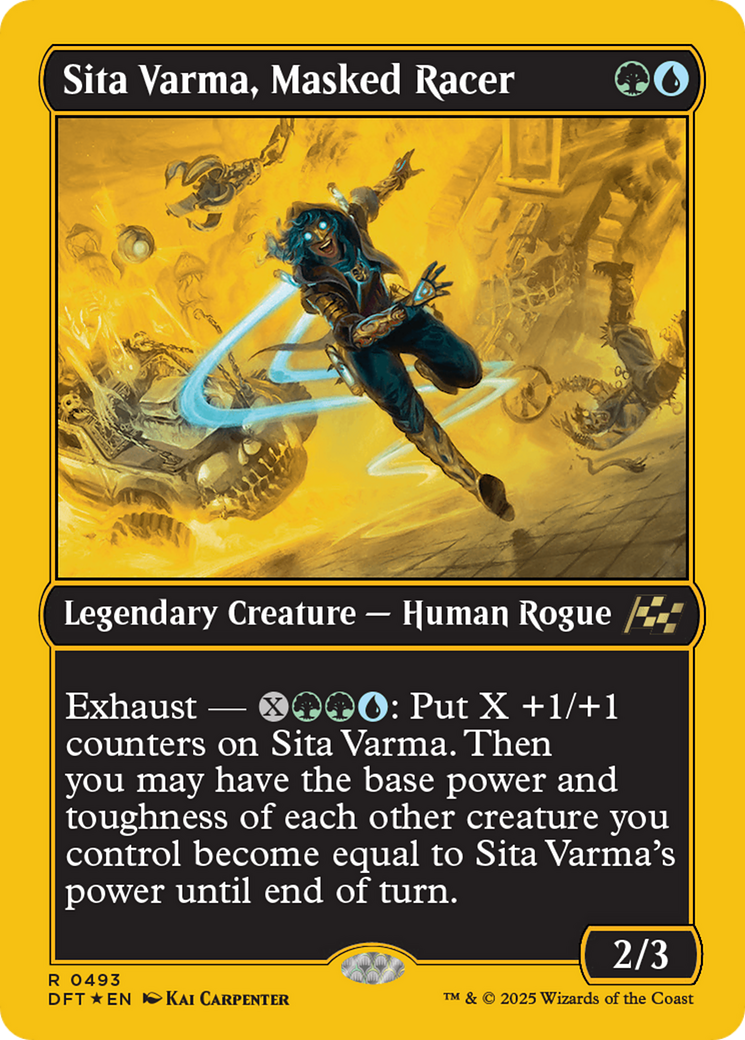 Image of Sita Varma, Masked Racer (First-Place Foil) (DFT-493) - Aetherdrift Foil