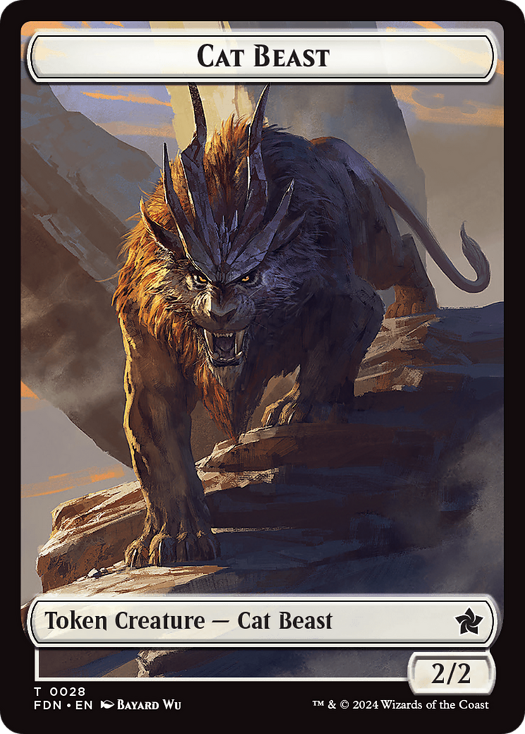 Image of Cat Beast (TFDN-028) - Foundations Tokens Foil