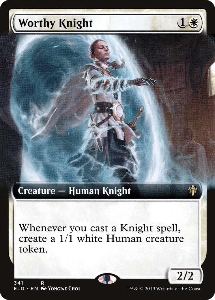 Image of Worthy Knight (Extended Art) (ELD-341) - Throne of Eldraine: (Extended Art) Foil