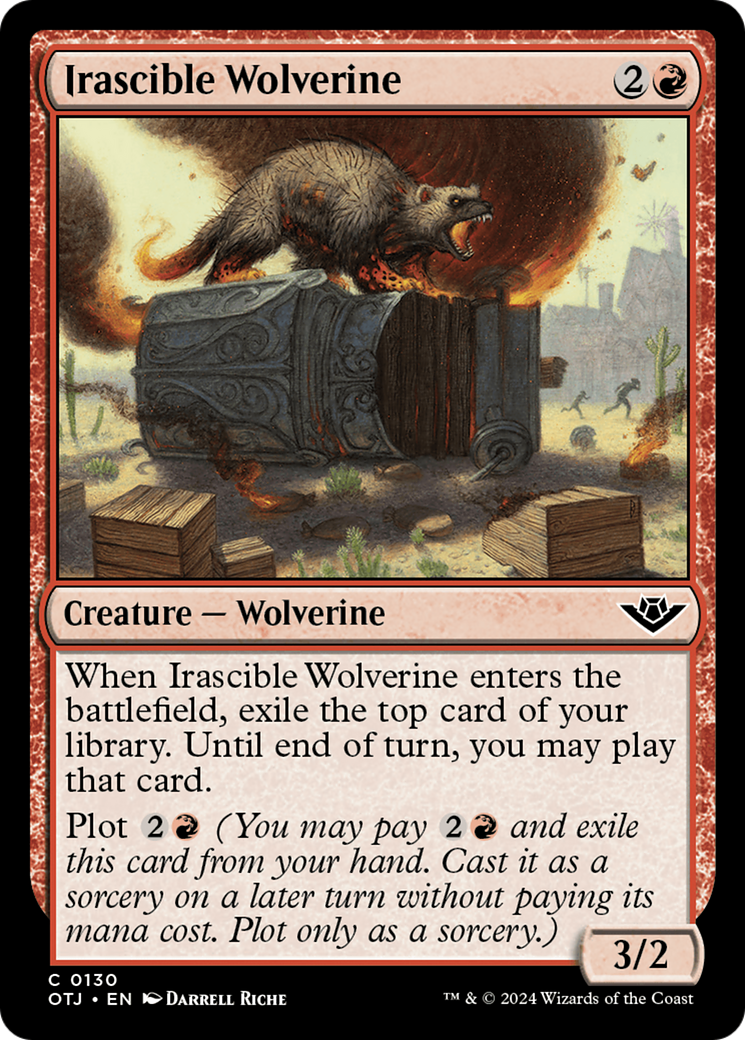 Image of Irascible Wolverine (OTJ-130) - Outlaws of Thunder Junction Foil