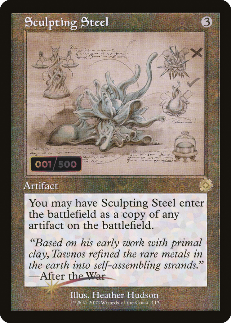 Image of Sculpting Steel (Schematic) (Serial Numbered) (BRR-113) - The Brothers' War Retro Artifacts Foil
