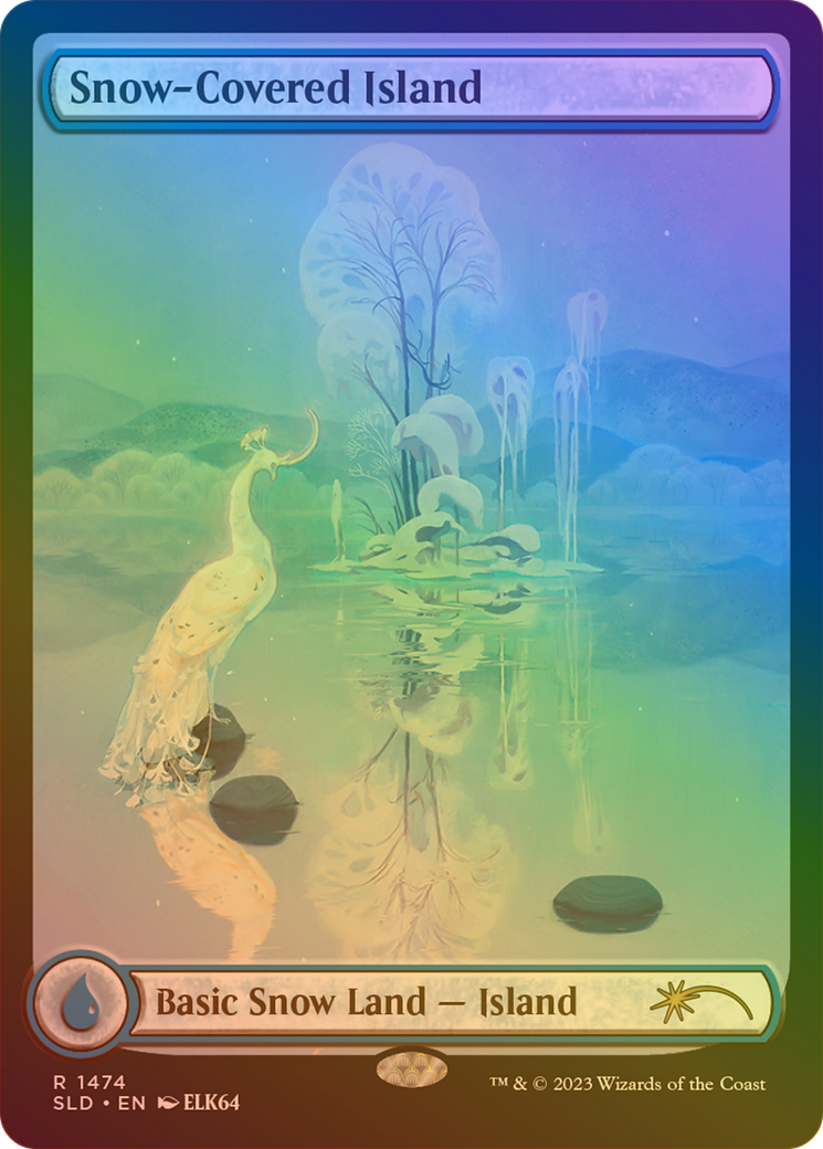 Image of Snow-Covered Island (1474) (Rainbow Foil) (SLD-1474★) - Secret Lair Drop: (Full Art) Foil