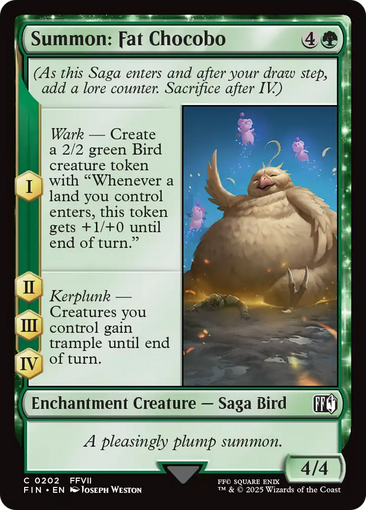 Image of Summon: Fat Chocobo (FIN-202) - FINAL FANTASY: (enchantment) Foil