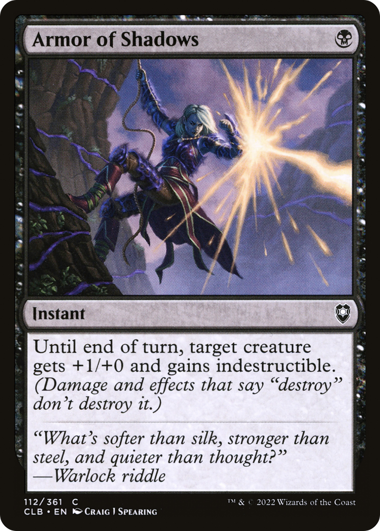 Image of Armor of Shadows (CLB-112) - Commander Legends: Battle for Baldur's Gate Foil