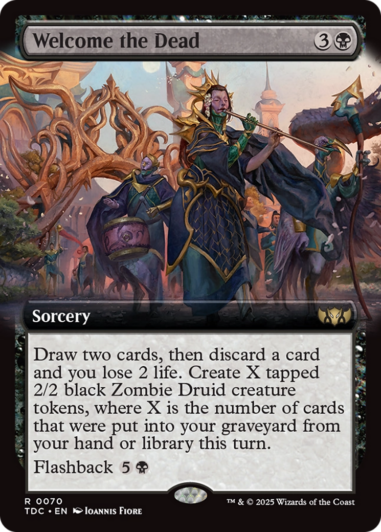 Image of Welcome the Dead (Extended Art) (TDC-070) - Commander: Tarkir: Dragonstorm: (Extended Art)