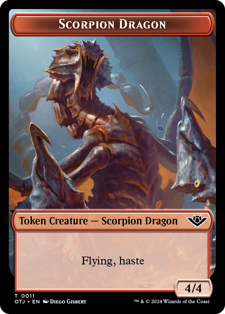 Image of Scorpion Dragon (TOTJ-011) - Outlaws of Thunder Junction Tokens Foil