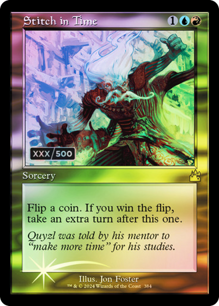 Image of Stitch in Time (Retro Frame) (Serial Numbered) (RVR-384) - Ravnica Remastered Foil