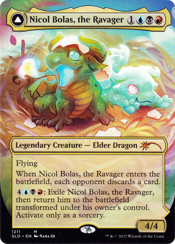 Image of Nicol Bolas, the Ravager (Display Commander) - Thick Stock (SLD-1211) - Secret Lair Drop (Borderless)
